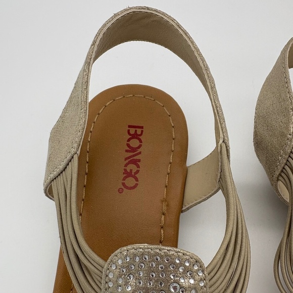 NWOB Bongo Zandra Gladiator Champagne Metallic Shimmer Sandals; Size 10 - Picture 5 of 11